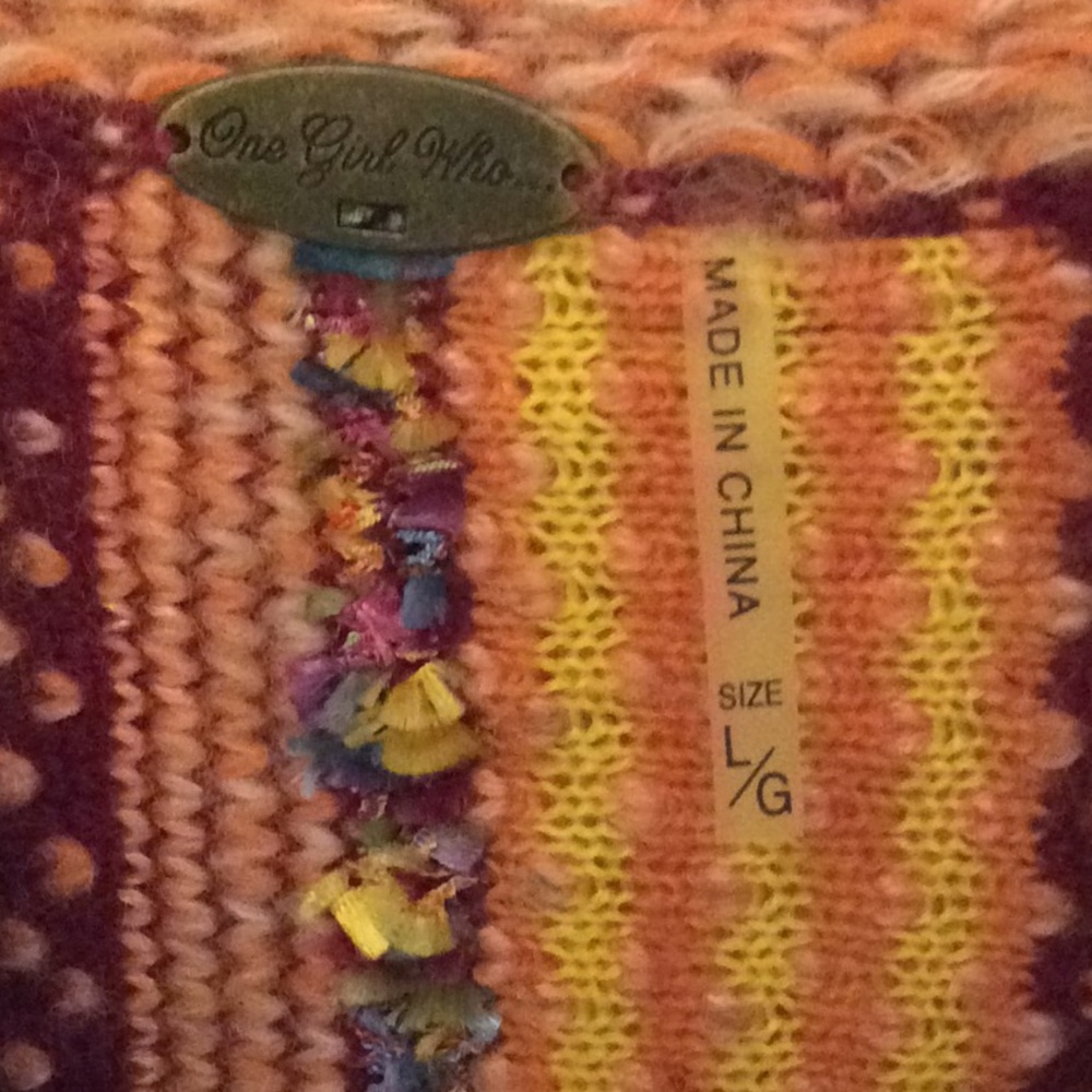 Colorful sweater jacket unique details - Picture 4 of 6